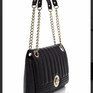 Kate Spade Black Quilted Shoulder Bag with Gold Chain